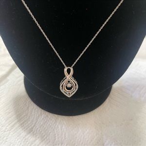 Stirring Silver and Diamond beautiful stamped and tested Necklace